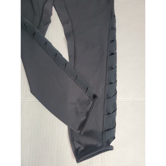 Lululemon Leggings Womens 8 Braid Side Mesh Lasercut High Rise Gray - Picture 4 of 8